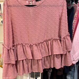 Soprano pink ruffle blouse
